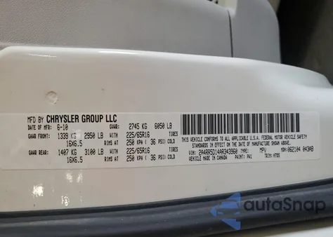 2010 Chrysler Town & Country Touring from USA, damaged, VIN 2A4RR5D14AR343960